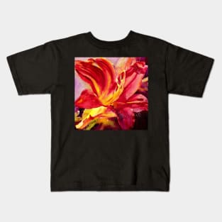 Red Day Lily Kids T-Shirt